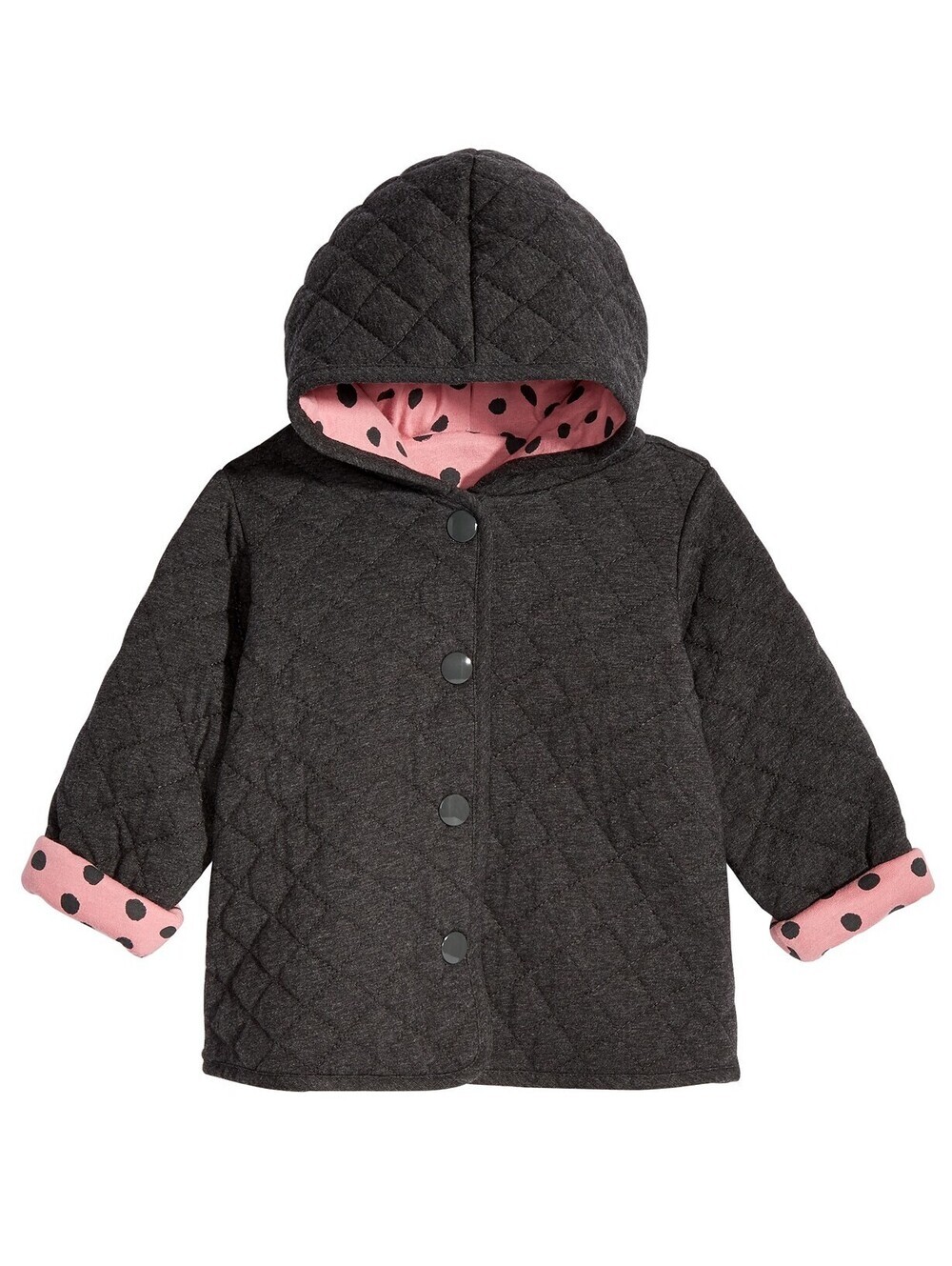 First Impressions Infant Girls Quilted Dot-Print Reversible Jacket 3-6 Months